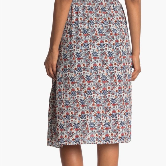 Max Studio Floral Ruffle Sleeve Midi Dress - Blue and orange size Medium - Picture 15 of 15